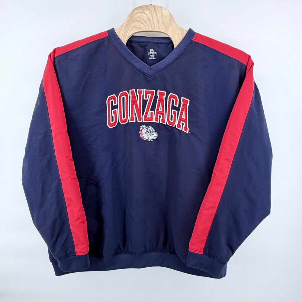 Gonzaga Bulldogs Knights Apparel V-Neck Windbreaker Jacket Mens‎ 2XL Navy Blue
